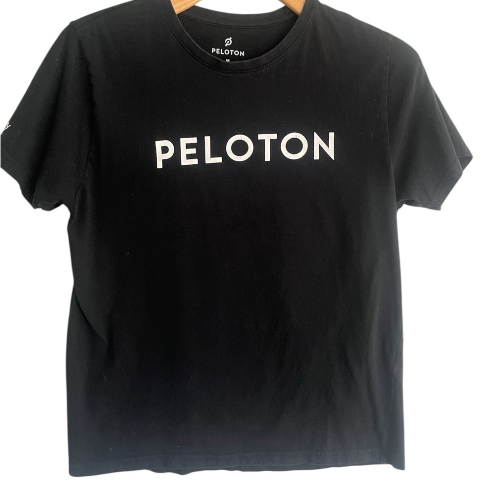 Peloton Black Tee with White Logo